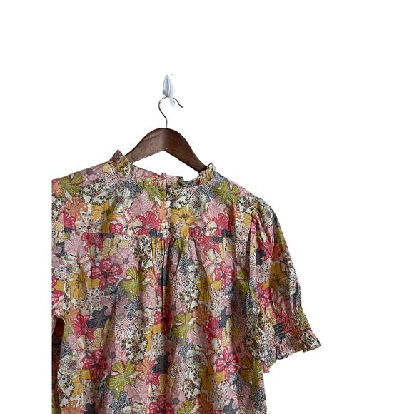 J.Crew Liberty Fabrics Smocked Puff-Sleeve in Liberty Mauve Womans Small - Picture 4 of 12